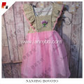 smocked hand embroidered girls pink tulle dress